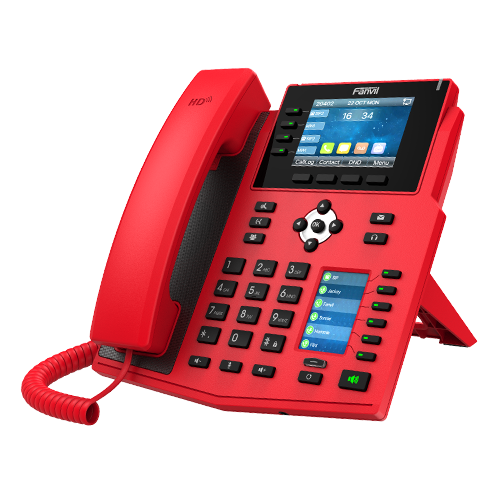 Fanvil X5U-RED High End Enterprise IP Phone - 3.5' Colour Screen, 16 Lines, 40 x DSS Buttons, Dual Gigabit NIC,Bluetooth - 2 Years Warranty - RED