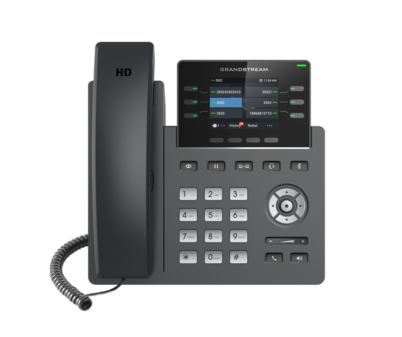 Grandstream GRP2613 6 Line IP Phone, 3 SIP Accounts, 320x240 Colour Screen, HD Audio, Powerable Via POE