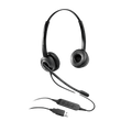 Grandstream GUV3000 Dual Ear USB Headset, Noise Canceling Microphone, HD Audio, 2m USB Cable, Suits Teams, Zoom, 3CX, Inline Controls