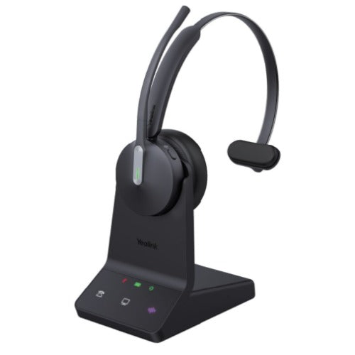 Yealink WH64 Hybrid Mono with Charging Stand, enhanced noise‑cancelling microphone technology, dual connectivity, UC platforms, VoIP desk phones
