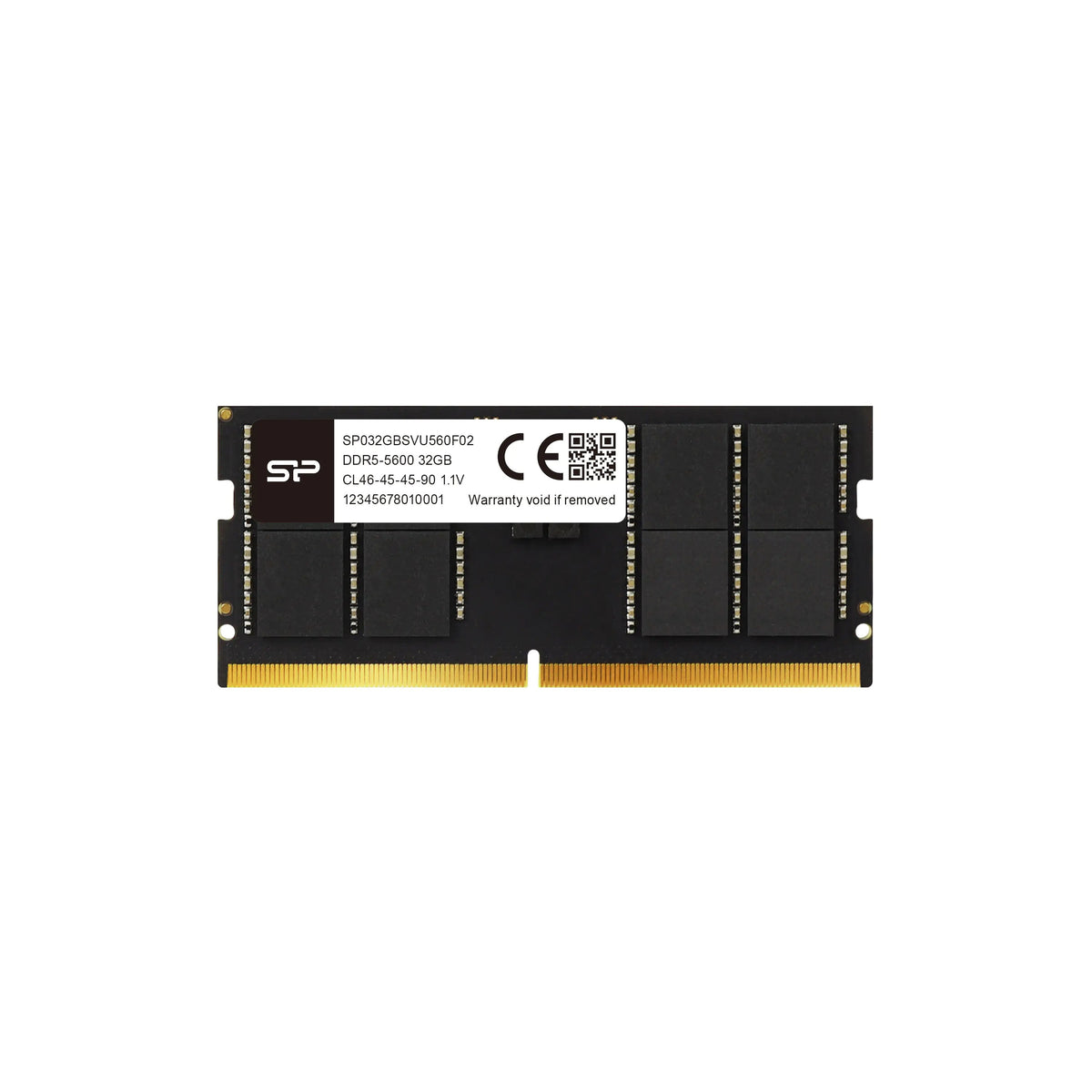 Silicon Power SP032GBSVU560F02, SODIMM, DDR5 32GB(1x32GB), 5600MHz, CL46, 1.1V, Limited Lifetime Warranty