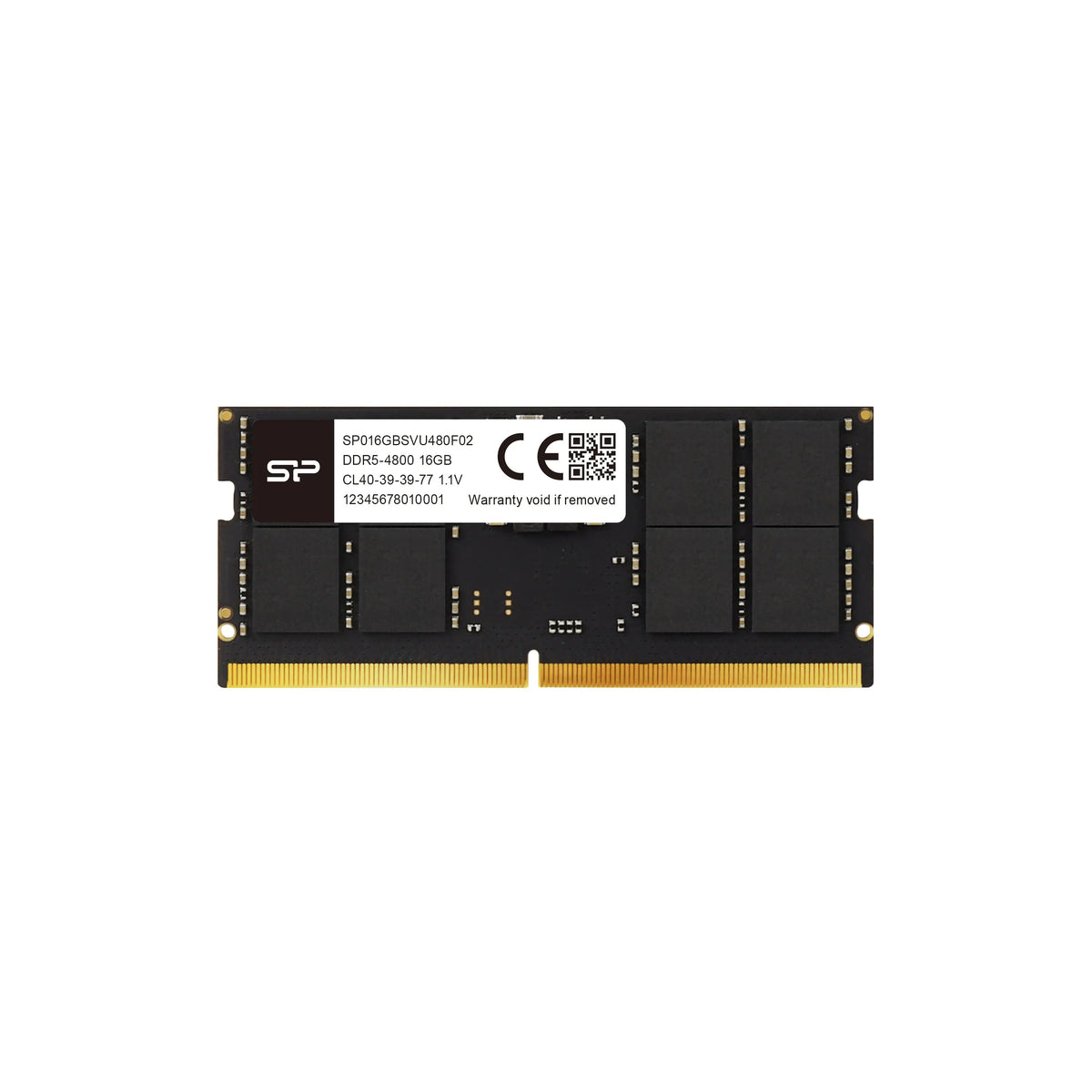 Silicon Power SP016GBSVU480F02, SODIMM, DDR5 16GB(1x16GB), 4800MHz, CL40, 1.1V, Limited Lifetime Warranty