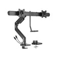 Brateck LDT81-C022UC-B NOTEWORTHY GAS SPRING DUAL MONITOR ARM WITH USB-A/USB-C PORTS Fit Most 17'-32' Monitor Fine Texture Black(LS)
