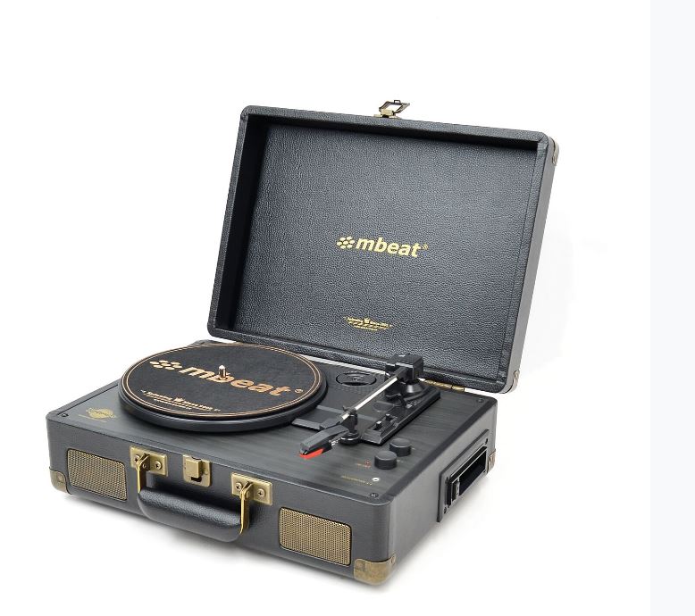 (LS)mbeat® Uptown Retro Bluetooth 3-in-1 AudioTurntable &  Cassette Player, Bluetooth Streaming, 33/45 RPM Vinyls and Cassette, 3.5mm Audio,RCA Audio