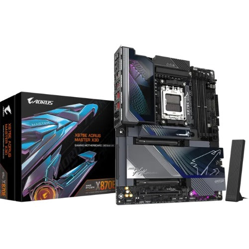 Gigabyte X870E AORUS MASTER X AM5 DDR5 256GB USB4 Wi-Fi7 BT5.4 10GbE+5GbE PCIe5 M.2 PCIe5/4 HDMI ALC1220 ES9118 ATX 30.5×24.4cm