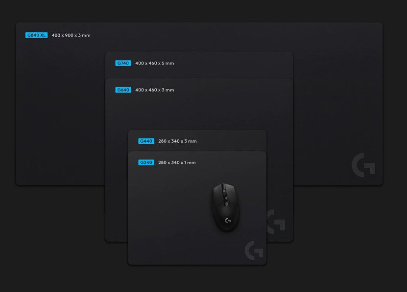 Logitech G740 Large Cloth Gaming Mouse Pad Classic Size 40 cm x 46 cm 5 mm mouse pad