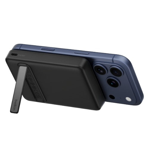 Belkin BoostCharge Slim Magnetic 10K Power Bank w/ Qi2(15W)+USB-C Cable(.6M)+Integrated Kickstand -Black(BPD016fqBK), 2xUSB-C, $2500 CEW, 2 Year Warranty
