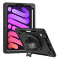 USP Rugged Apple iPad Mini A17 Pro (7th Gen)/ iPad Mini (8.3') (6th Gen) Case with Sling Black-Built-in-Kickstand, 3 Years Warranty