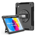 USP Rugged Apple iPad Pro (13') (M5/M4) (8th/7th Gen) Case Black - Built-in-Kickstand, Adjustable Hand Strap, Shoulder Strap, 3 Years Warranty