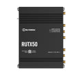 Teltonika RUTX50 Industrial 5G Router, 5G dual SIM cellular, 5 Gigabit Ethernet ports, dual-band WI-Fi, PSU included