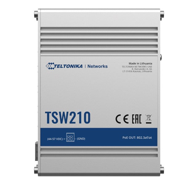 Teltonika TSW210000000, Industrial Grade Switch, 20Gbps, 8xGbE Port, 2xSFP Port, 2 Year Warranty