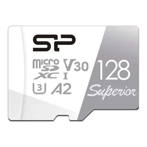 Silicon Power SP128GBSTXDA2V20SP, Superior A2 MicroSD Card, 128GB, Class 10, UHS-I, A1, A20, V30, U3, Read Speed: Up to 100MB/s, Write Speed: Up to 80MB/s, 5 Year Warranty