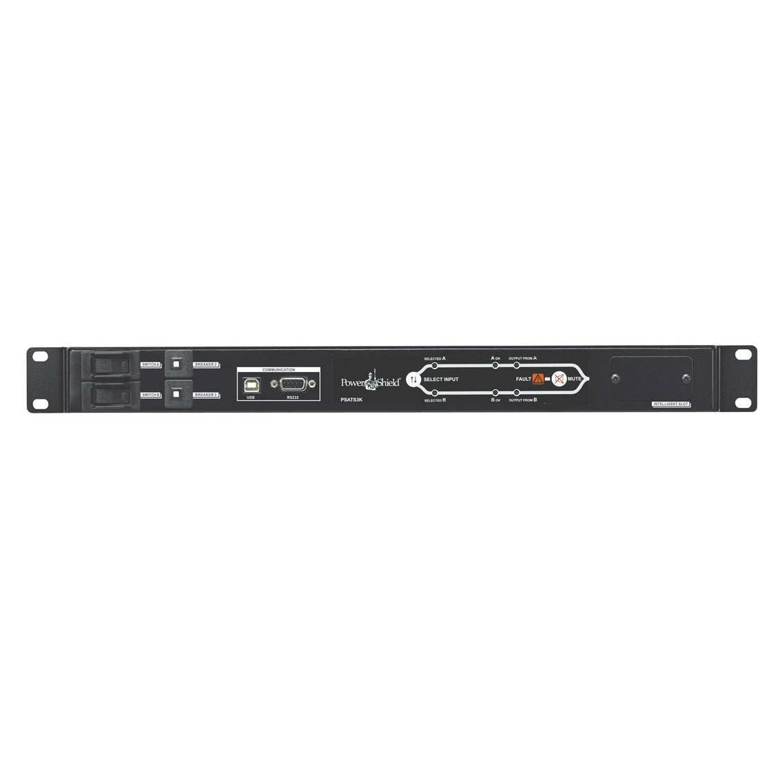 PowerShield Rack ATS 3kVA, Dual 15A C20 inputs, 1 x C19, 8 x C13 outputs, ensures reliable power switching