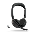 Jabra Evolve2 65 Flex UC Stereo Bluetooth Headset, Link380a USB-A Dongle Included, Foldable Design, 2Yr Warranty, 30m Wireless Range, 20 hours battery