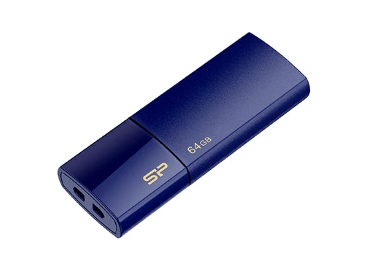 Silicon Power SP064GBUF3B05V1D, Blaze B05, 64GB, USB 3.2 G1, Type A, Blue, 5 Year Warranty