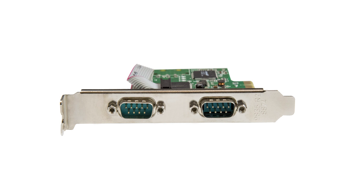 Startech 2-Port PCI Express Serial Card, Dual Port PCIe to RS232 (DB9) Serial Interface Card, 16C1050 UART, Standard or Low Profile Brackets, COM Retention, For Windows & Linux - PCIe to Dual DB9 Card (21050-PC-SERIAL-CARD) - Serial adapter - PCIe