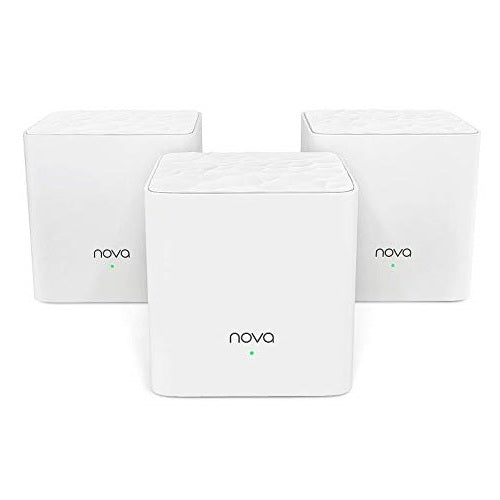 Tenda Nova MW3 3-pack, AC1200 Whole Home Mesh WiFi System, 3500sq.ft, 2.4GHz:300Mbps, 5GHz: 867 Mbps, 802.11ac/a/b/g/n, Connects Max 40 devices, 1*FE WAN/LAN, 1*FE LAN, 1Year Warranty