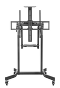 Brateck Deluxe Motorized Large TV Cart wwith Manual Tilt, Equipment Shelf and Camera Mount Fit 55'-100' Up to 120kg- Matte Black （LS）