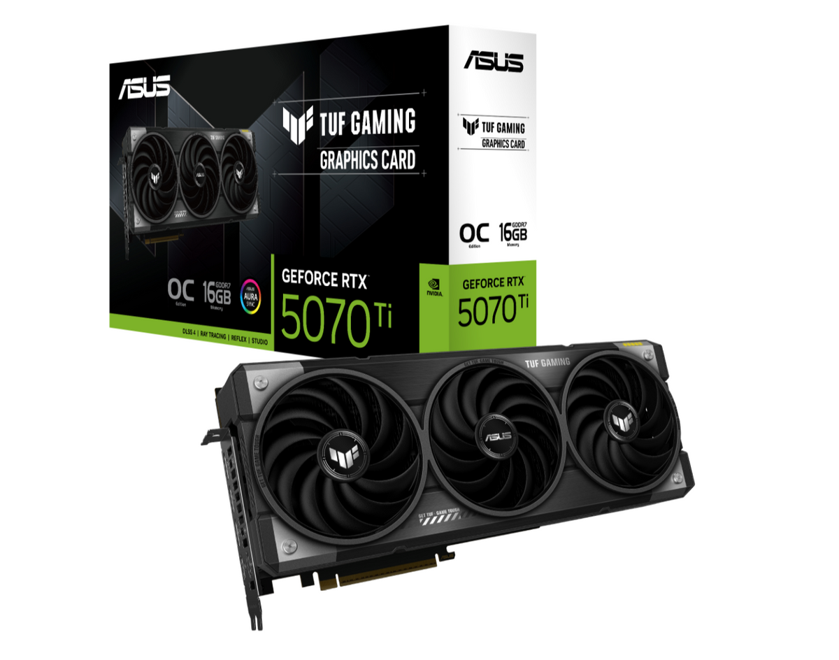ASUS nVidia GeForce TUF-RTX5070TI-O16G-GAMING RTX5070TI 16GB GDDR7 2588MHz Boost Clock 28 Gbps 256-bit HDMI*2, DP*3, 16G, D7 1484 TOPs