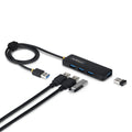 StarTech.com 4-Port USB-A Hub, 5Gbps, Bus Powered, USB-A to 4x USB-A Mini Hub, Extra Long 2ft/61cm Host Cable, PCR Plastic, Portable Desktop / Laptop USB Hub