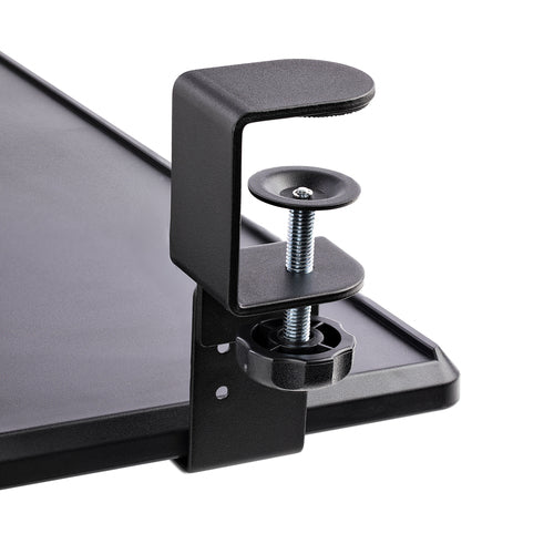 StarTech.com Under-Desk Keyboard Tray, Clamp-on Ergonomic Keyboard Holder, Up to 12kg (26.5lb), Sliding Keyboard and Mouse Drawer with C-Clamps, Height Adjustable Keyboard Tray (3.9/4.7/5.5 in) - TAA