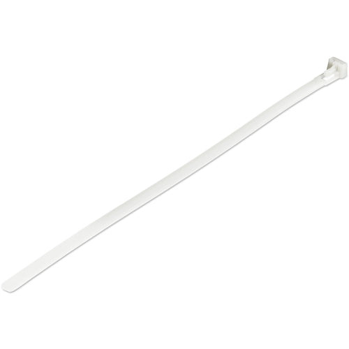 StarTech.com 10"(25cm) Reusable Cable Ties - 1/4"(7mm) wide, 2-1/2"(65mm) Bundle Dia. 50lb(22kg) Tensile Strength, Releasable Nylon Ties, Indoor/Outdoor, 94V-2/UL Listed, 100 Pack - White - TAA