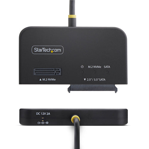 StarTech.com USB-C/USB-A to M.2 NVMe and 2.5in/3.5in SATA Adapter, 10Gbps, Tool-Free External SSD Hard Drive Reader, B+M/M-Key