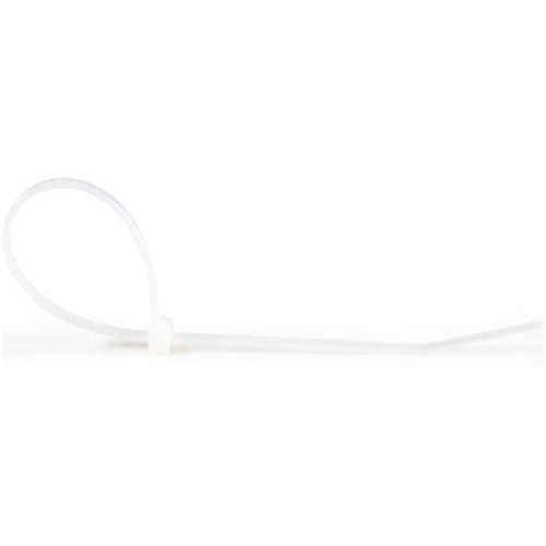 StarTech.com 8"(20cm) Cable Ties - 1/8"(4mm) wide, 2-1/8"(55mm) Bundle Diameter, 50lb(22kg) Tensile Strength, Nylon Self Locking Zip Ties w/ Curved Tip - 94V-2/UL Listed, 1000 Pack - White - TAA