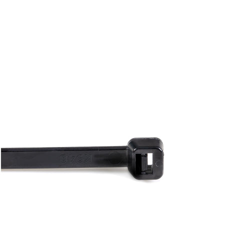 StarTech.com 8"(20cm) Cable Ties - 1/8"(4mm) wide, 2-1/8"(55mm) Bundle Diameter, 50lb(22kg) Tensile Strength, Nylon Self Locking Zip Ties with Curved Tip - 94V-2/UL Listed, 100 Pack - Black - TAA