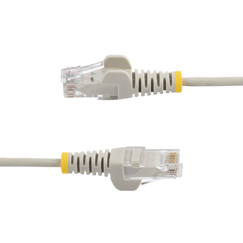 StarTech.com 25cm Gray Slim CAT6 Ethernet Cable, Snagless, 100W PoE, UTP, LSZH, 28AWG Pure Bare Copper Wire, Slim RJ45 Network Patch Cord w/Strain Reliefs, Individually Tested