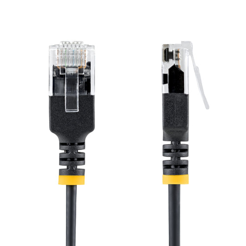 StarTech.com 2m Black Ultra Slim Cat6A Ethernet Cable, UTP, Pure Bare Copper Wire, 34AWG Slim RJ45 Network Patch Cord, Individually Tested