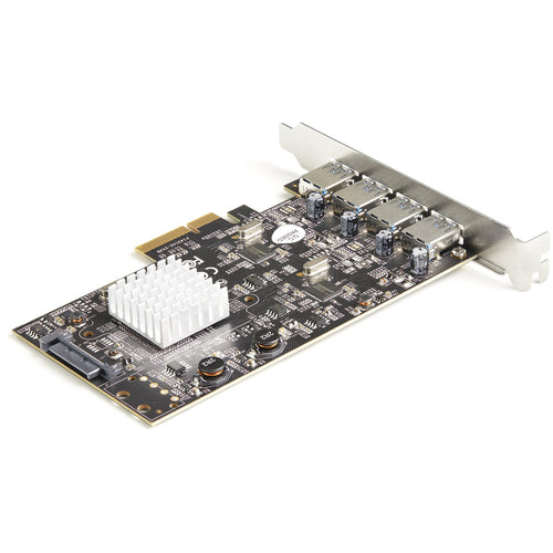 StarTech.com 4-Port USB PCIe Card - 10Gbps USB 3.2 Gen 2 Type-A PCI Express Expansion Card with 2 Controllers - 4x USB-A - USB PCIe Add-On Adapter Card - Windows/Mac/Linux