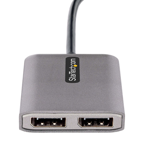 StarTech.com USB-C to Dual Displayport 1.4 Adapter, USB Type-C Multi-Monitor MST Hub, Dual 5K 60Hz DP Laptop Display Extender / Splitter, HDR, Extra-Long Built-In Cable - Windows Only
