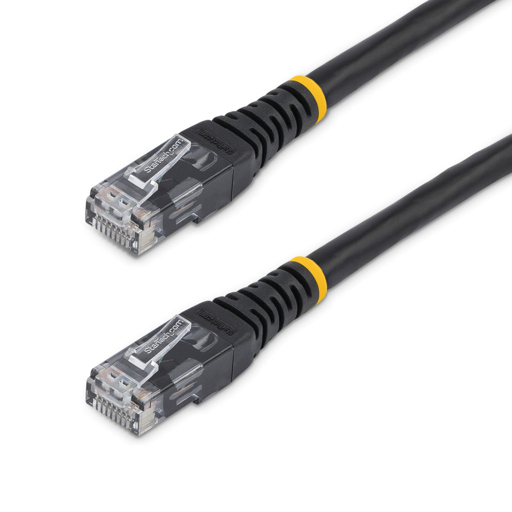 StarTech.com 15ft CAT6 Ethernet Cable - Black CAT 6 Gigabit Ethernet Wire -250MHz 100W PoE RJ45 UTP Molded Network/Patch Cord w/Strain Relief/ Individually Tested