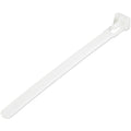 StarTech.com 5"(12cm) Reusable Cable Ties - 1/4"(7mm) wide, 1-1/8"(30mm) Bundle Dia. 50lb(22kg) Tensile Strength, Releasable Nylon Ties, Indoor/Outdoor, 94V-2/UL Listed, 100 Pack - White - TAA