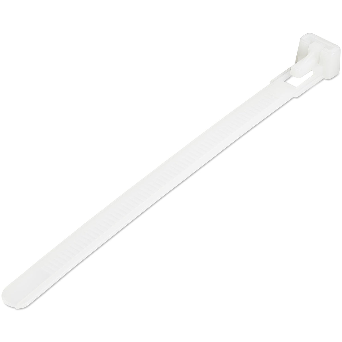 StarTech.com 5"(12cm) Reusable Cable Ties - 1/4"(7mm) wide, 1-1/8"(30mm) Bundle Dia. 50lb(22kg) Tensile Strength, Releasable Nylon Ties, Indoor/Outdoor, 94V-2/UL Listed, 100 Pack - White - TAA