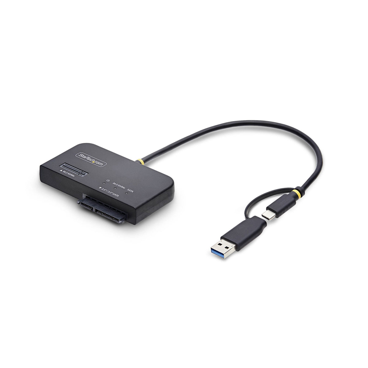 StarTech.com USB-C/USB-A to M.2 NVMe and 2.5in/3.5in SATA Adapter, 10Gbps, Tool-Free External SSD Hard Drive Reader, B+M/M-Key