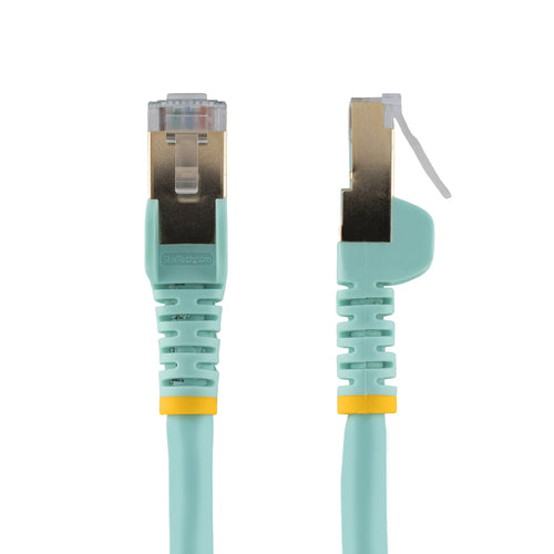 StarTech.com 5m CAT6a Ethernet Cable - 10 Gigabit Shielded Snagless RJ45 100W PoE Patch Cord - 10GbE STP Network Cable w/Strain Relief - Aqua Individually Tested/Wiring is UL Certified/TIA