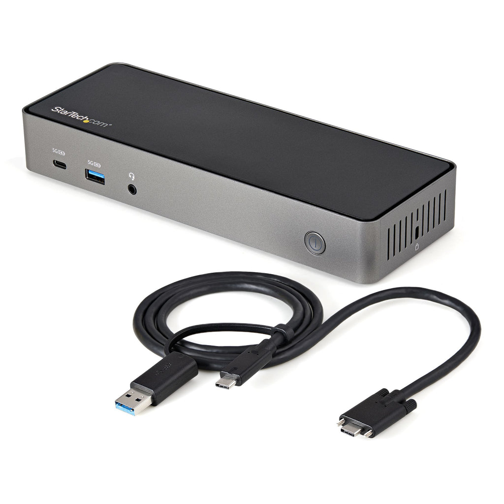 StarTech.com USB-C & USB-A Dock - Hybrid Universal Triple Monitor Laptop Docking Station w/ DisplayPort & HDMI 4K 60Hz - 85W Power Delivery, 6x USB Hub, GbE, Audio - USB 3.1 Gen 2 10Gbps
