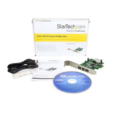 STARTECH.COM 3 PORT PCIe CARD ADAPTER, 2 X IEEE1394B PORT, 1 X IEEE1394A PORT, LTW