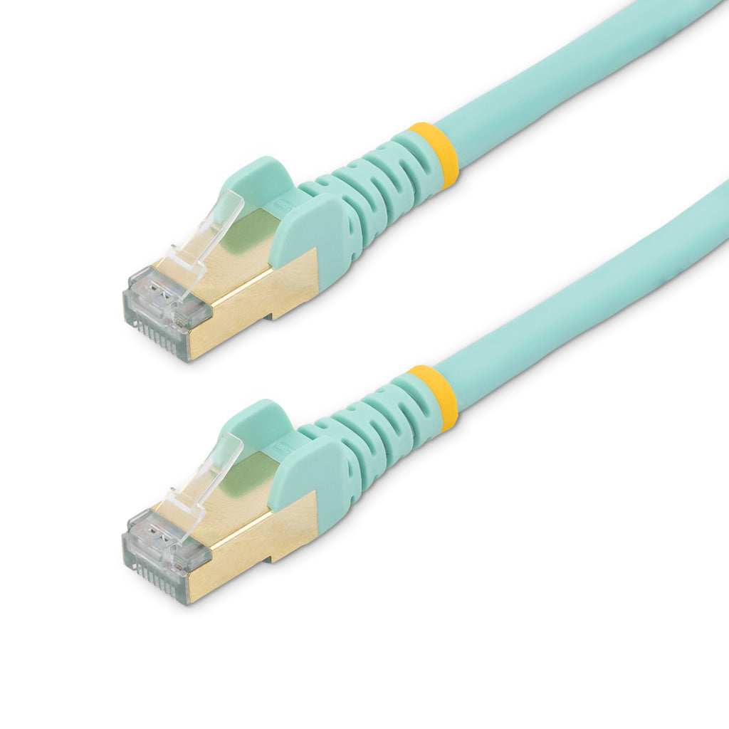 StarTech.com 5m CAT6a Ethernet Cable - 10 Gigabit Shielded Snagless RJ45 100W PoE Patch Cord - 10GbE STP Network Cable w/Strain Relief - Aqua Individually Tested/Wiring is UL Certified/TIA