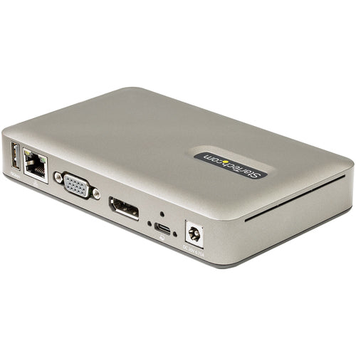 StarTech.com USB C Dock - USB-C to DisplayPort 4K 30Hz or VGA - 65W USB Power Delivery Charging - 4-Port USB 3.1 Gen 1 Hub - Universal USB-C Laptop Docking Station with Ethernet - TAA