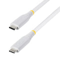 StarTech.com 50cm (1.6ft) USB4 Cable, 40Gbps, USB-IF Certified USB-C Cable, 240W PD, 8K 60Hz/4K 240Hz DP2.1 DP40, TPE Jacket, Thunderbolt 4 Compatible - White USB-C Cord