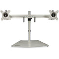 StarTech.com Dual Monitor Stand - Ergonomic Free Standing Dual Monitor Desktop Stand for two 24" (17.6lb/8kg) VESA Mount Displays - Synchronized Height Adjustable - Double Monitor Pole Mount - Silver