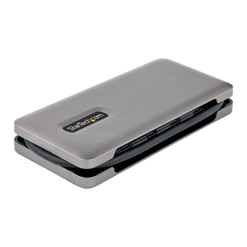 StarTech.com 4-Port USB-C Hub, 4x USB-C Ports, USB 3.2 Gen 2 (10Gbps) - Portable USB C Hub with 100W Power Delivery Pass-Through - USB Type C Hub w/ 12.6in/32cm Wrap-Around Cable