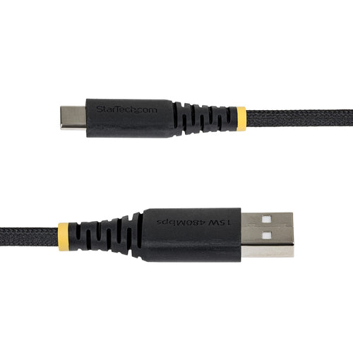 StarTech.com 2m (6.6ft) USB-A to USB-C Fast Charging Cable, 15W 3A, Dual-Layer Braided Nylon/TPE Jacket, Durable USB-A to Type C Charger Cord, USB A to USB C Cable