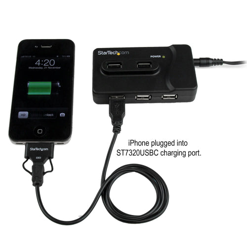 StarTech.com 6 Port USB 3.0 / USB 2.0 Combo Hub with 2A Charging Port – 2x USB 3.0 & 4x USB 2.0