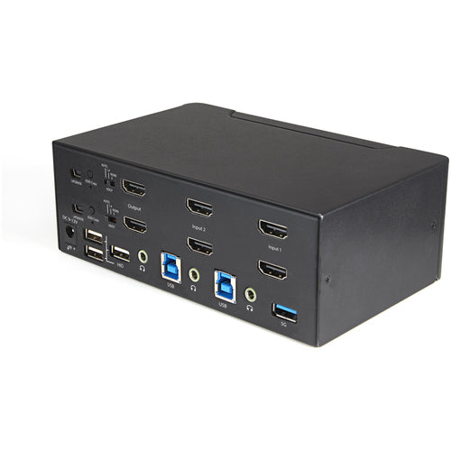 2 Port Dual Monitor HDMI KVM Switch 4K 60Hz, USB 3.0 Hub - TAA 2 YR