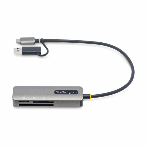 StarTech.com USB 3.0 Multi-Media Memory Card Reader, SD/microSD/CompactFlash Card Reader, Portable USB 5Gbps Card Adapter, External USB-C Card Reader with Attached USB-A Adapter - Works with Any Operating System