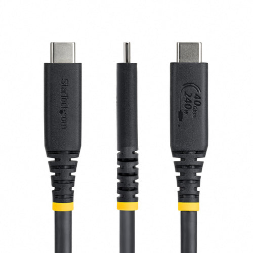 StarTech.com 1m (3ft) USB4 Cable, 40Gbps, USB-IF Certified USB-C Cable, 240W PD, 8K 60Hz/4K 240Hz DP2.1 DP40, TPE Jacket, Thunderbolt 4 Compatible - Black USB-C Cord